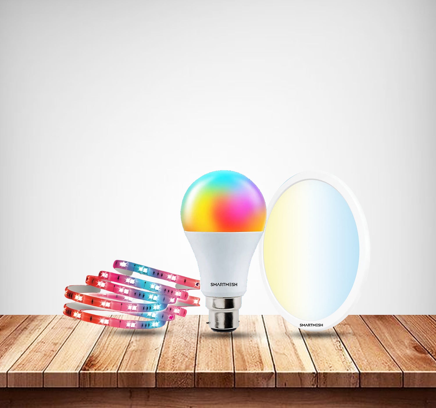 SmartMesh Multicolor Bulbs, White Tuneabe Downlight, Multicolor LED Strip