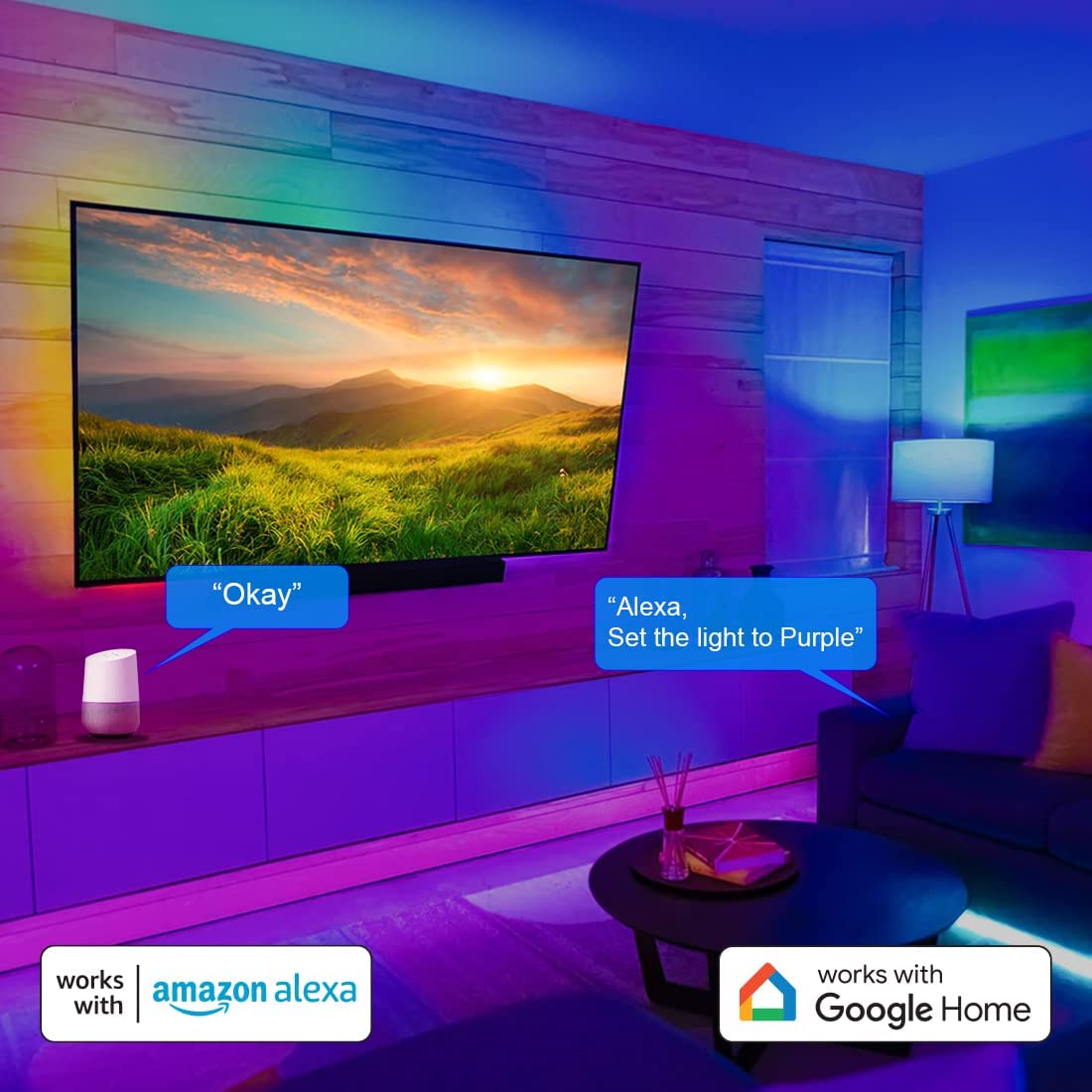 Illuminate Your Space with SmartMesh RGB LED Strip with voice control ...