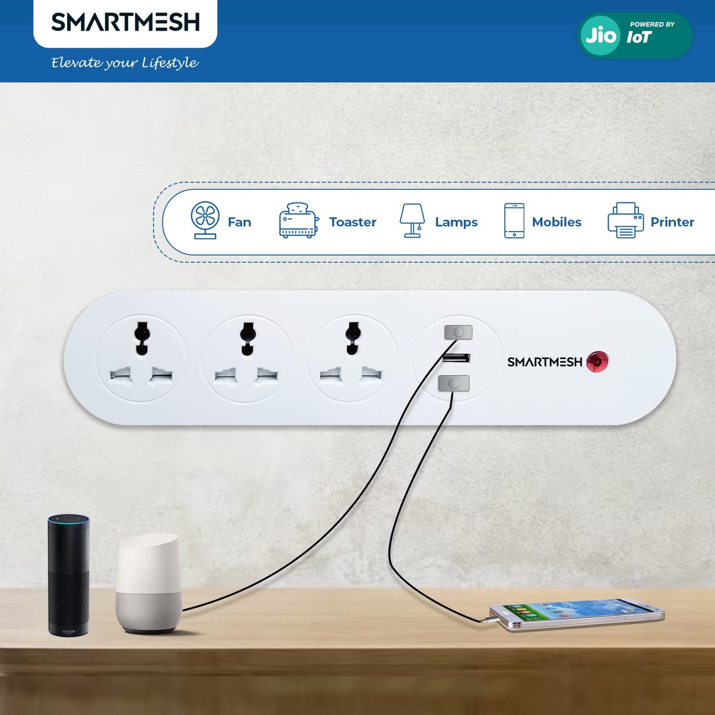 SmartMesh Extension – 3 Socket and 3 USBs