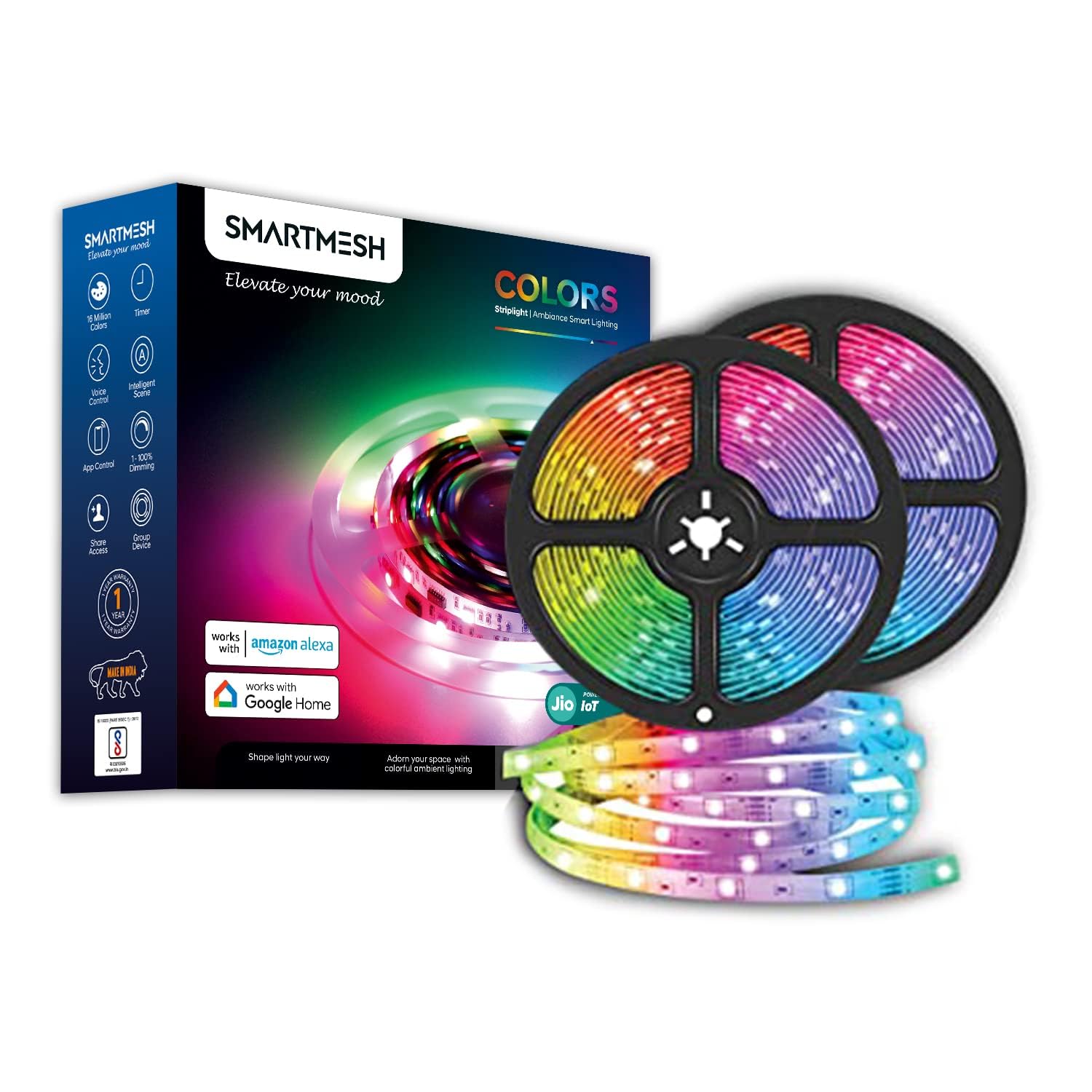 Illuminate Your Space with SmartMesh RGB LED Strip with voice control ...